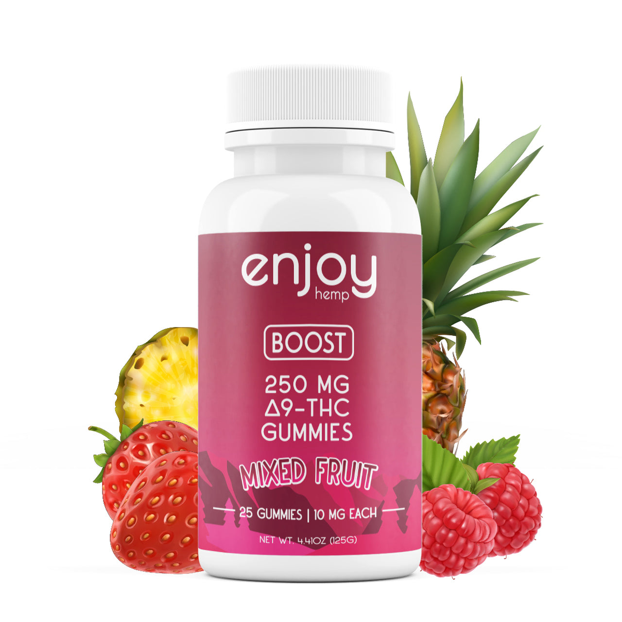 Enjoy Hemp Co. 250 mg Boost Delta 9 THC Gummies - 10 mg each All-natural