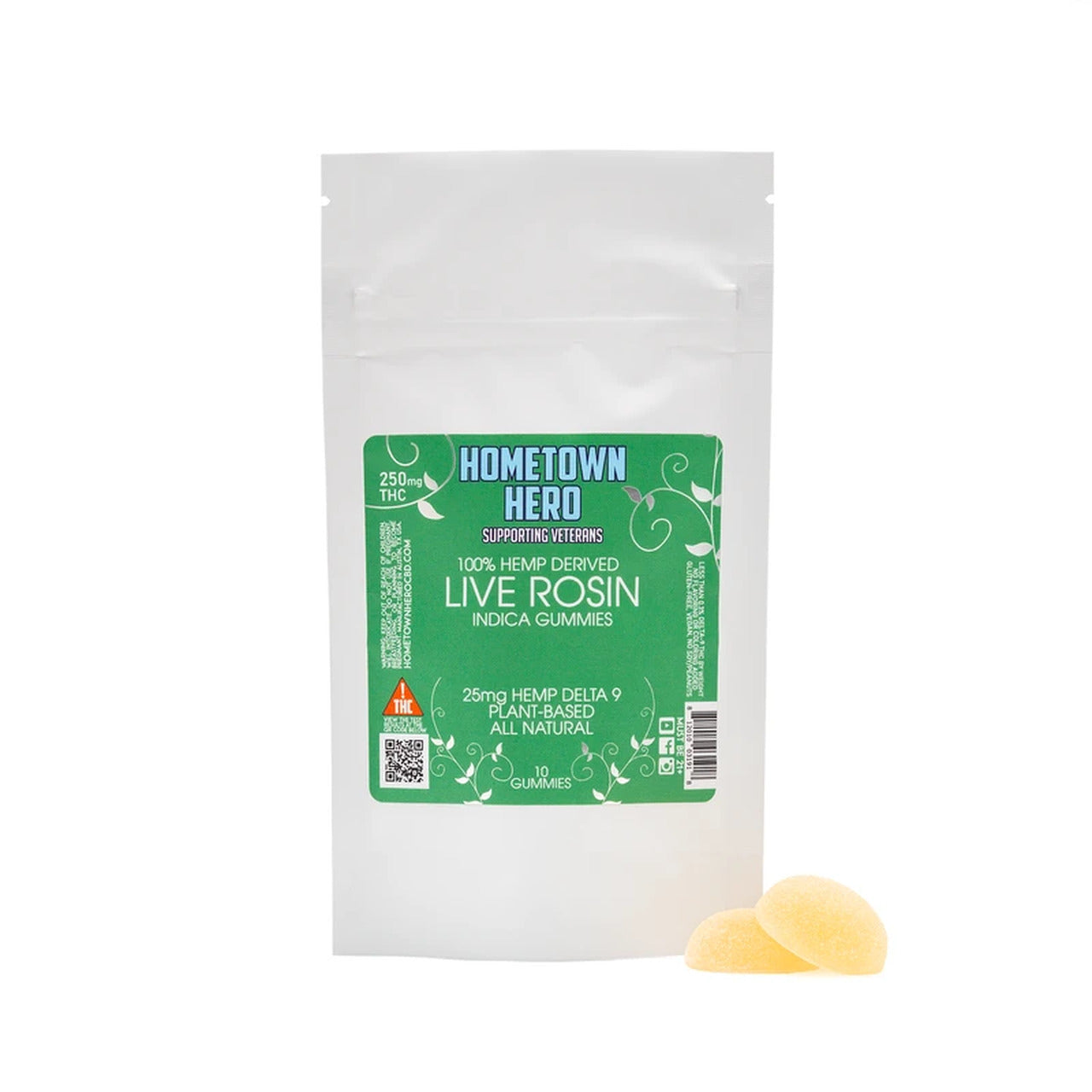 Delta-9 Live Rosin Gummies (Indica) - Vegan and gluten-free